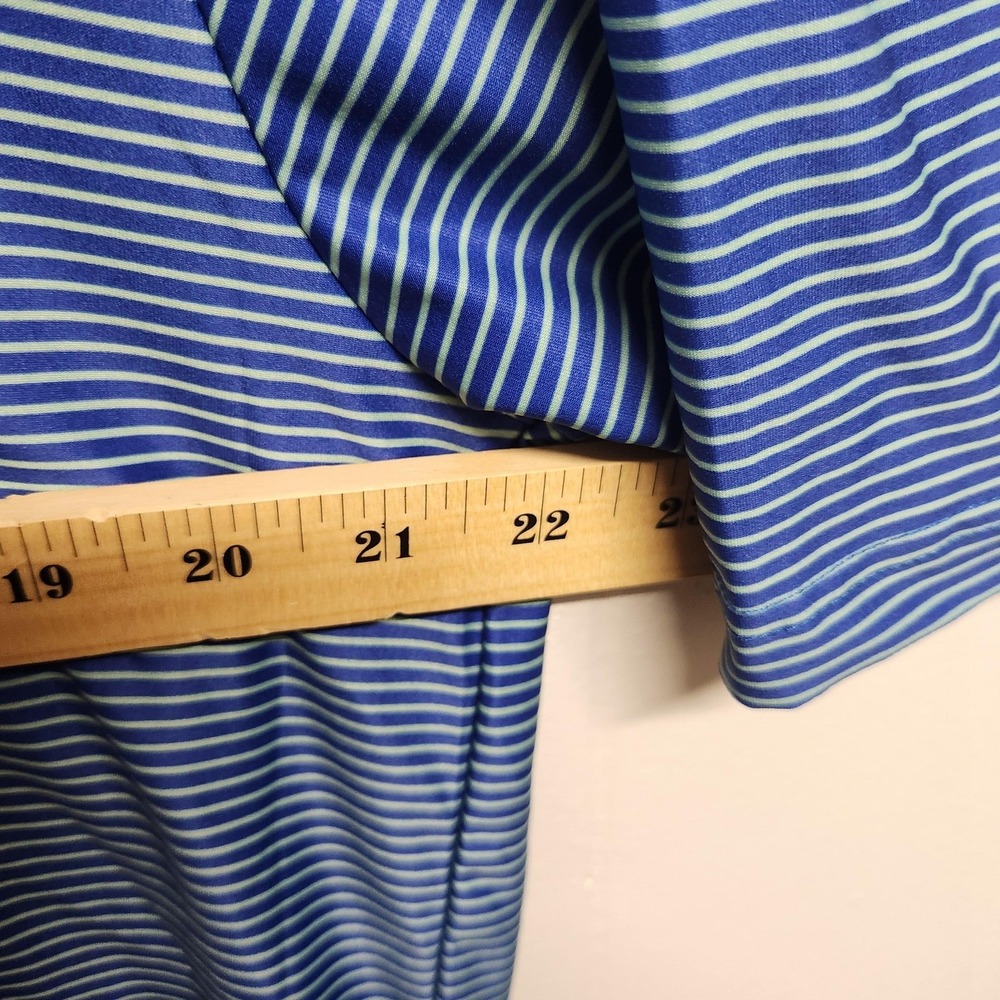 Collars & Co. Polo Shirt Mens Large Blue Featherweight Dress Collar Striped Golf - Picture 9 of 10